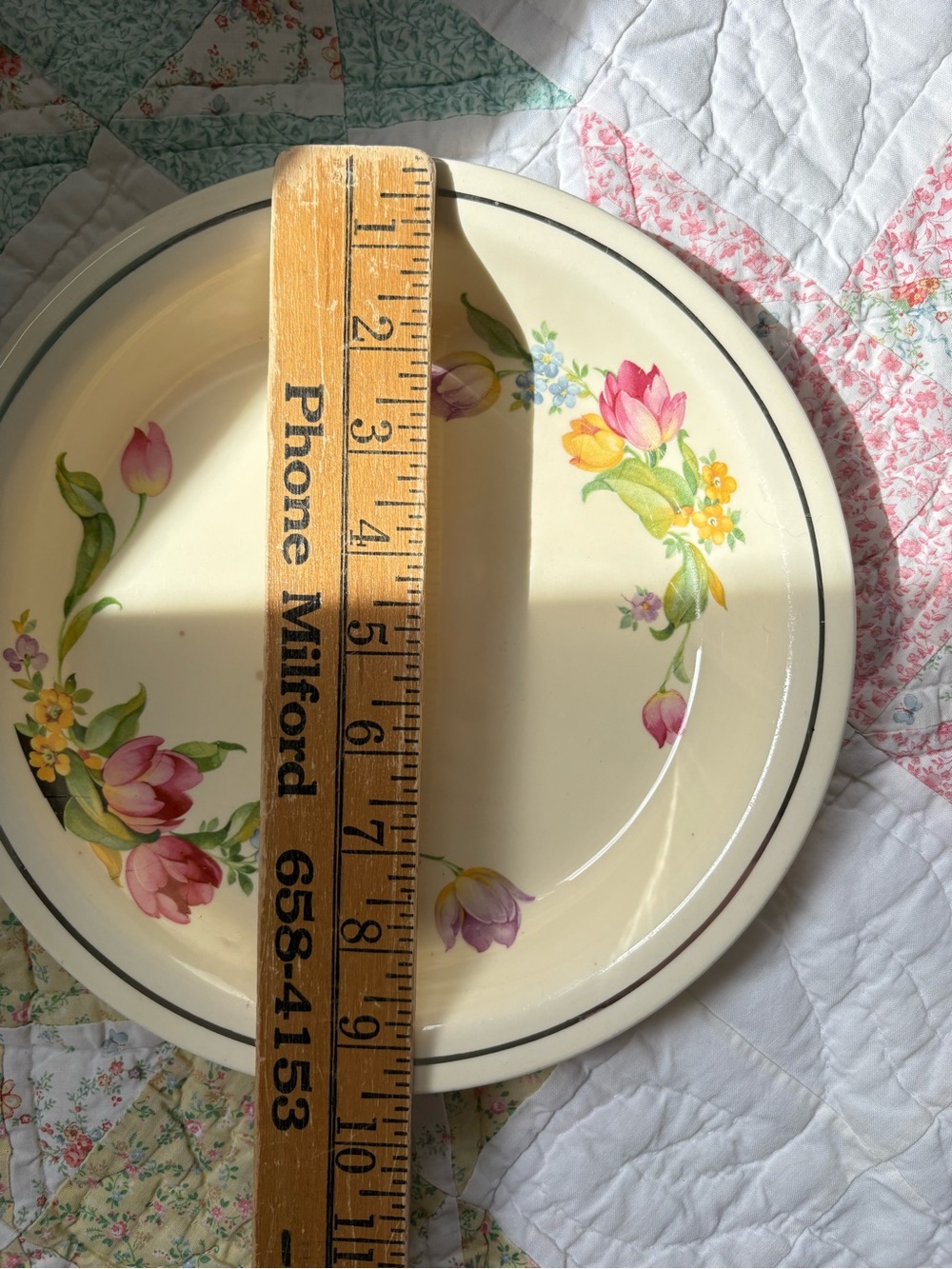 Vintage Kitchen Kraft Cream Floral Ceramic Serving Plate Bowl Floral Tulip MCM - Picture 13 of 14